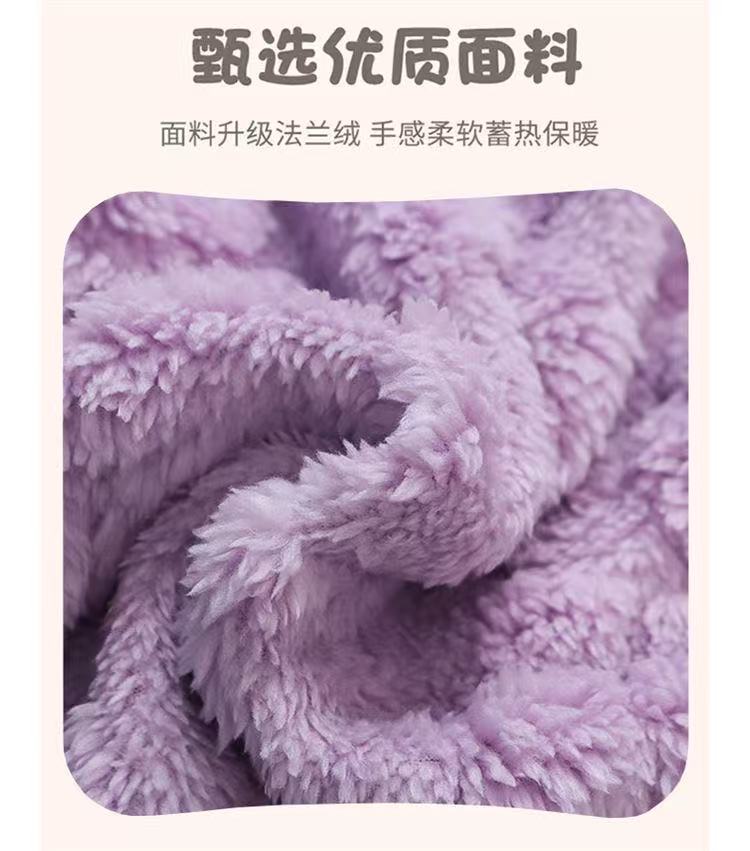 Children's flannel pajamas autumn and winter thickened girls Kuromi coral fleece home clothes baby winter warm suit