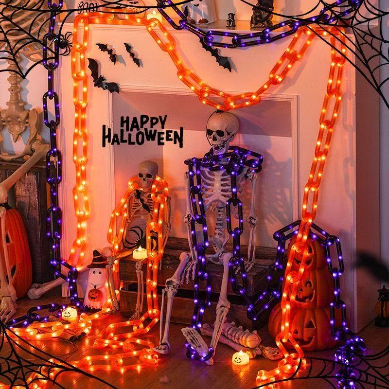 Halloween decoration pumpkin lantern luminous simulation chain party dress props children's toys ornaments scene layout