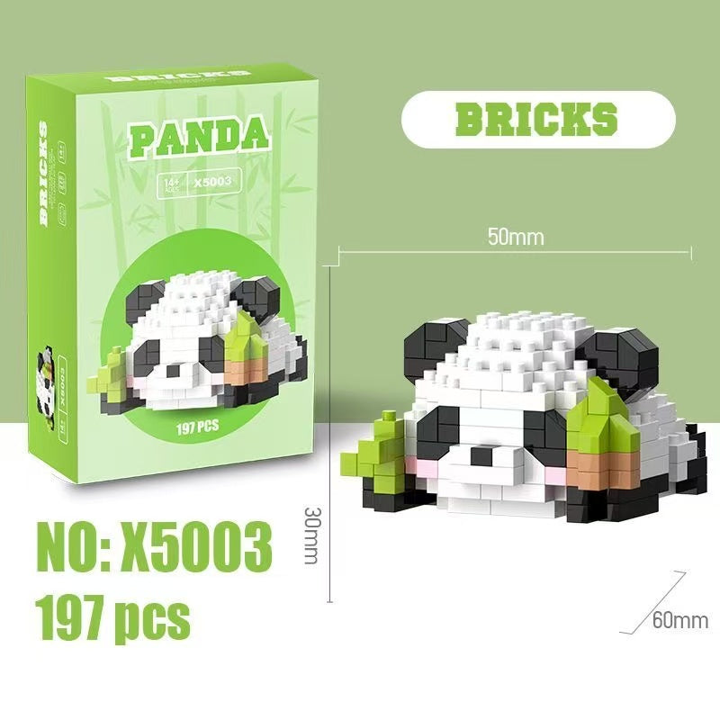 Panda building blocks, micro particles, assembly toys, children's educational toys, boys, girls, gift ornaments