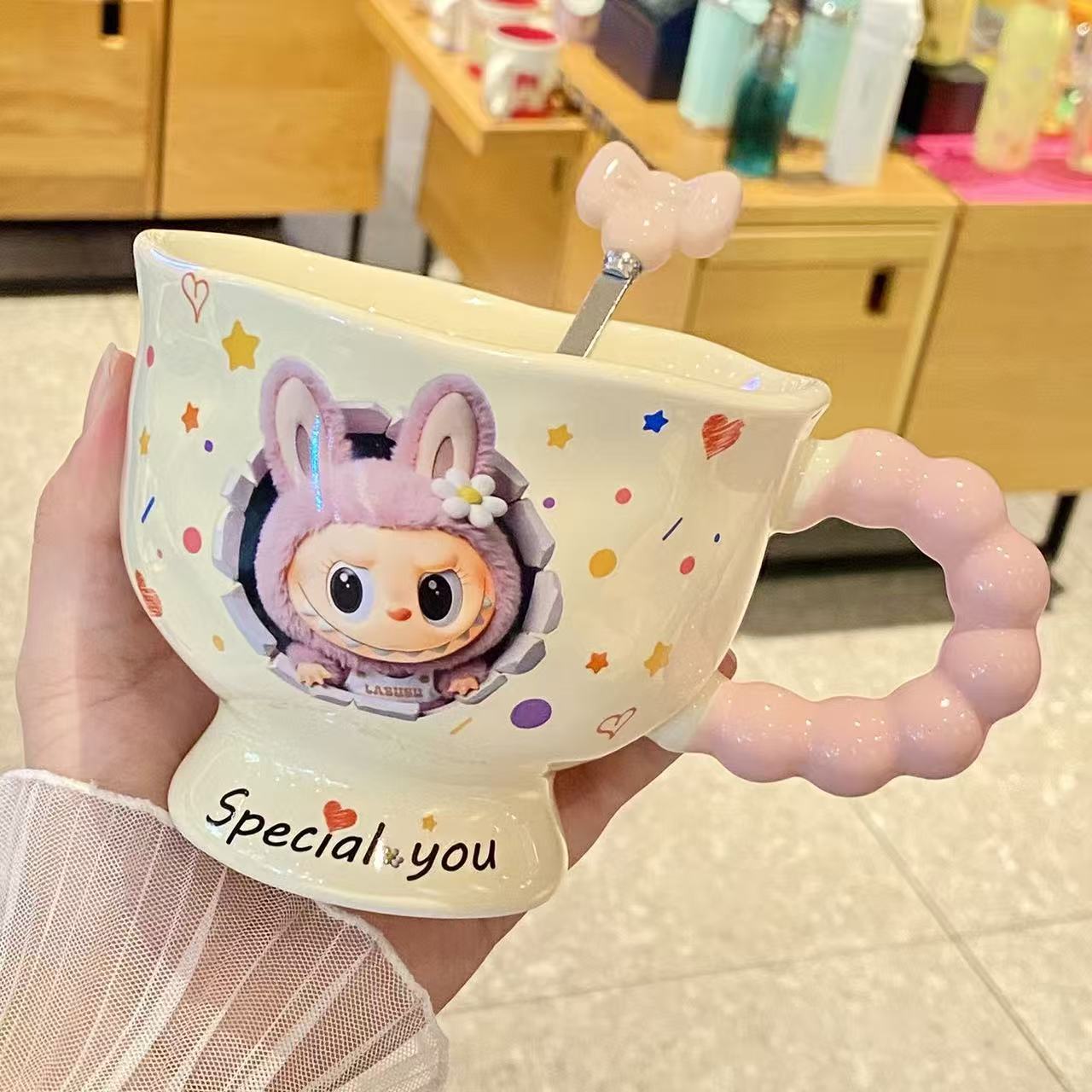 labubu mug ins cup Bubu high-value ceramic girls couple birthday gift water cup souvenir gift