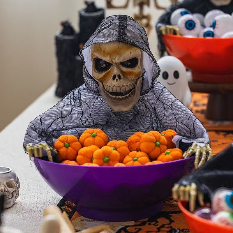 Halloween pumpkin bucket funny candy plate props ornaments event atmosphere decoration bar dress scene layout