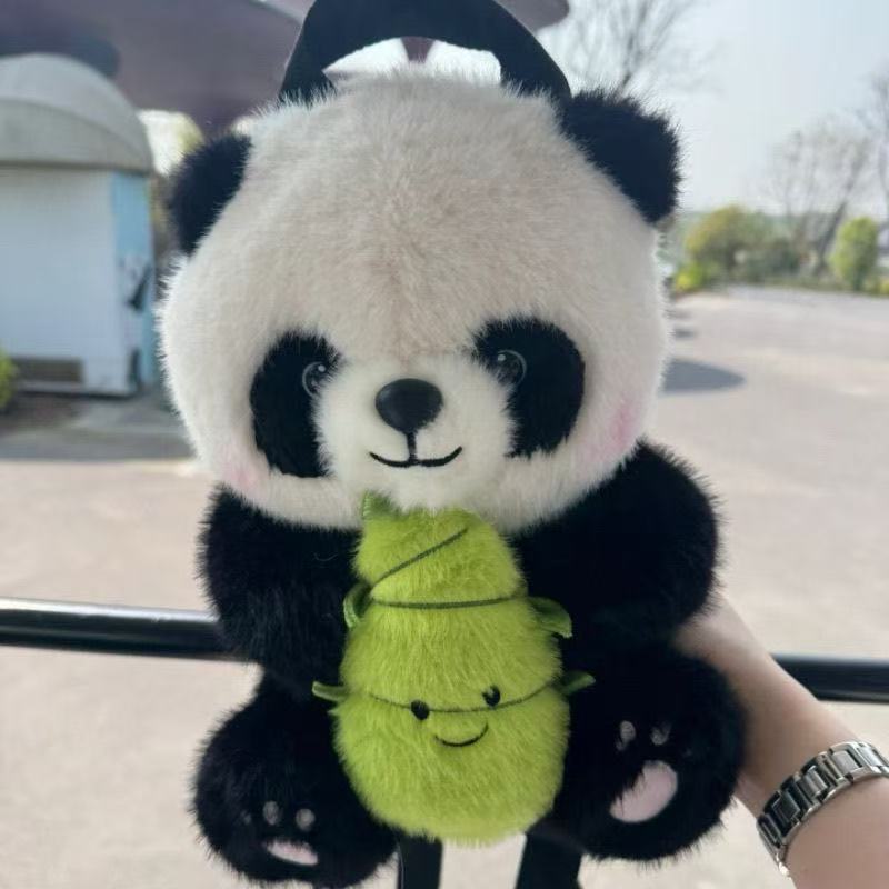 Pandas from Chengdu, China, plush backpack dolls, genuine Huahua cartoon bamboo shoot dolls, children's school bags and backpacks