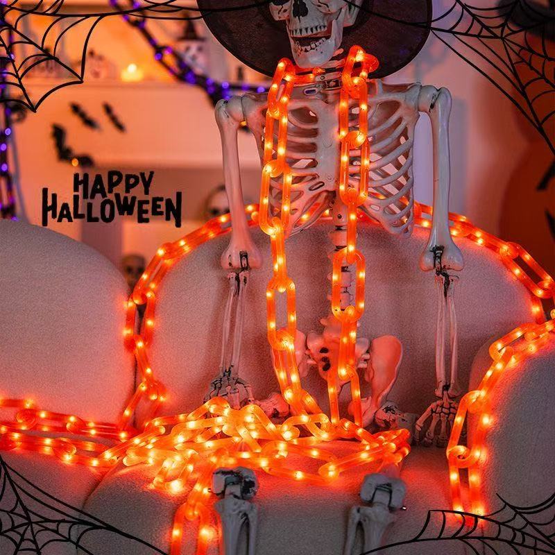 Halloween decoration pumpkin lantern luminous simulation chain party dress props children's toys ornaments scene layout