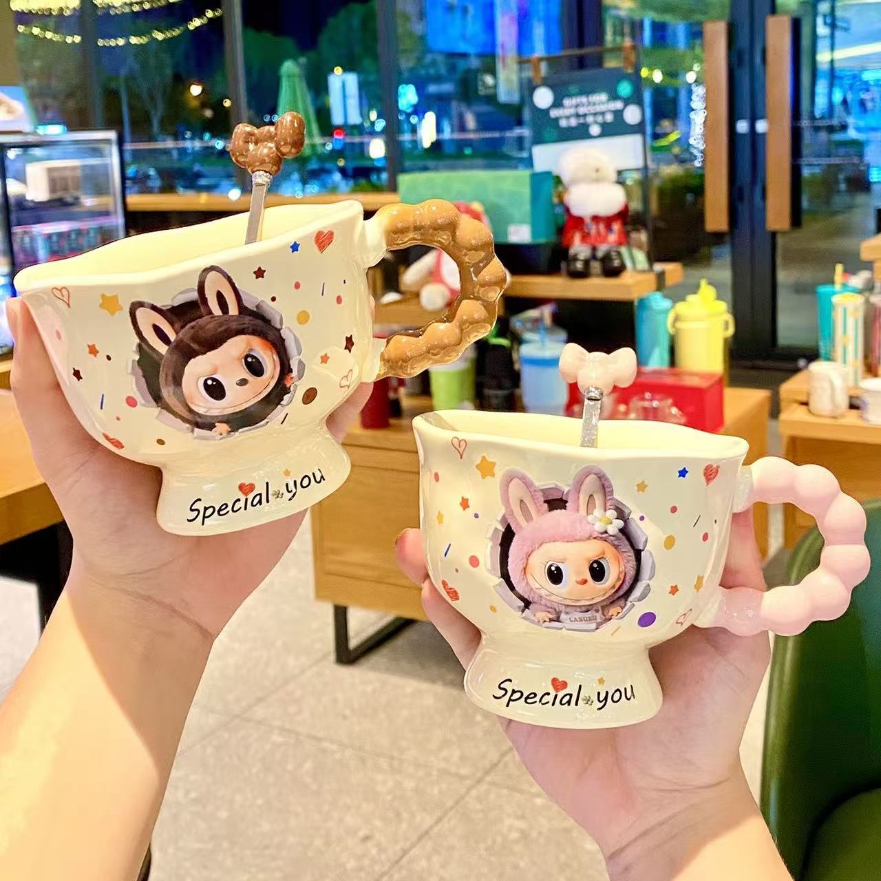 labubu mug ins cup Bubu high-value ceramic girls couple birthday gift water cup souvenir gift