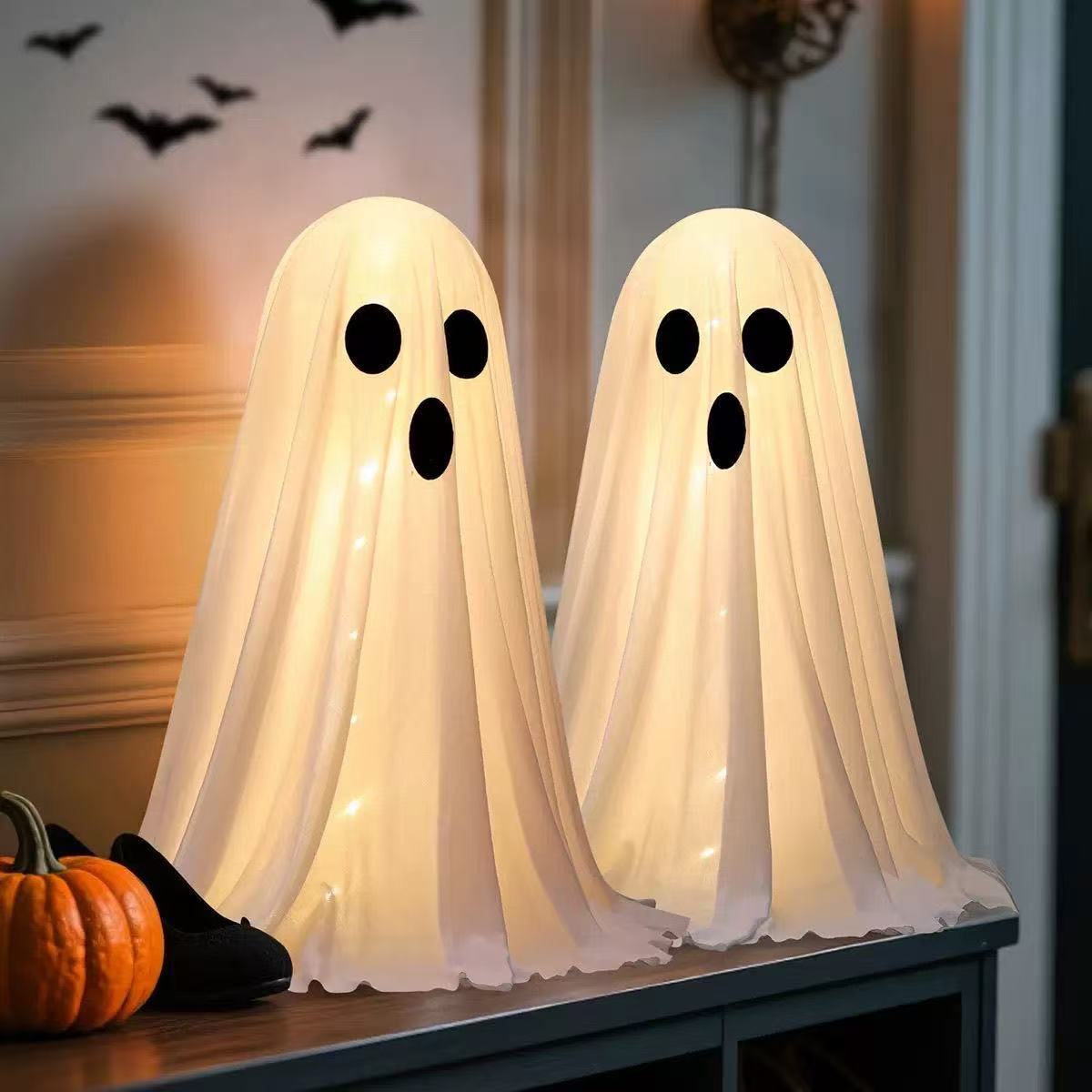 Halloween ghost standing ghost luminous ornaments ghost festival courtyard door window decoration scene layout props