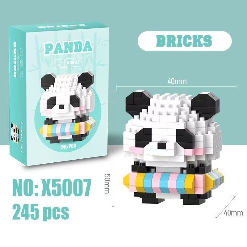 Panda building blocks, micro particles, assembly toys, children's educational toys, boys, girls, gift ornaments
