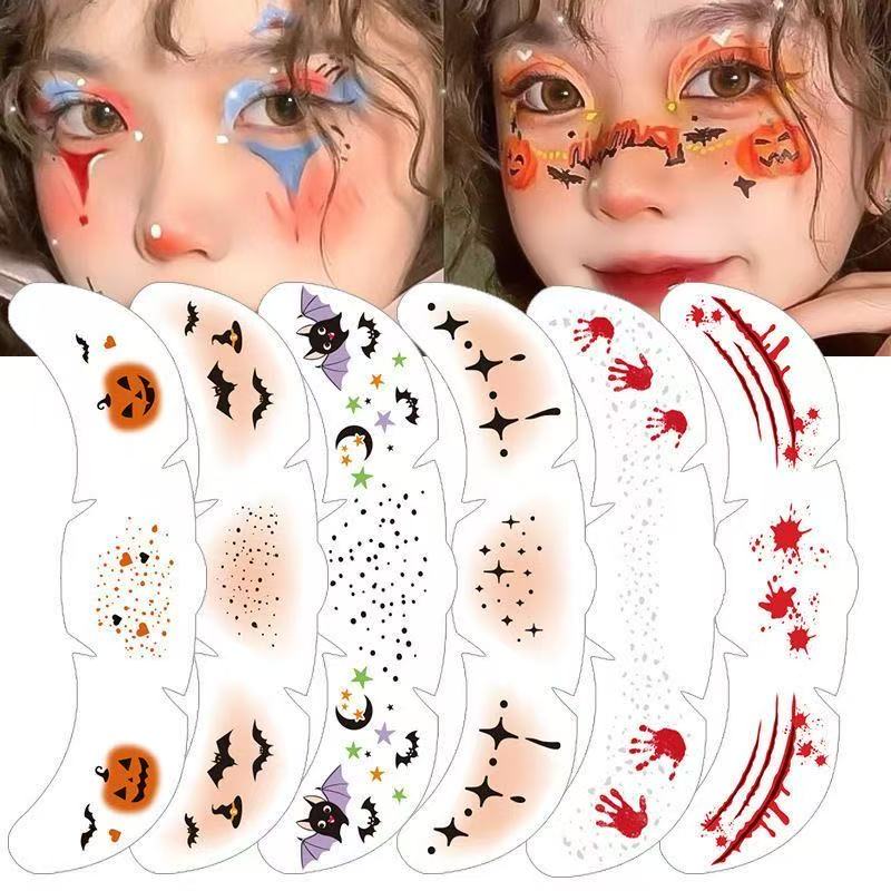 Halloween horror makeup stickers, freckle stickers, disposable temporary face tattoo stickers