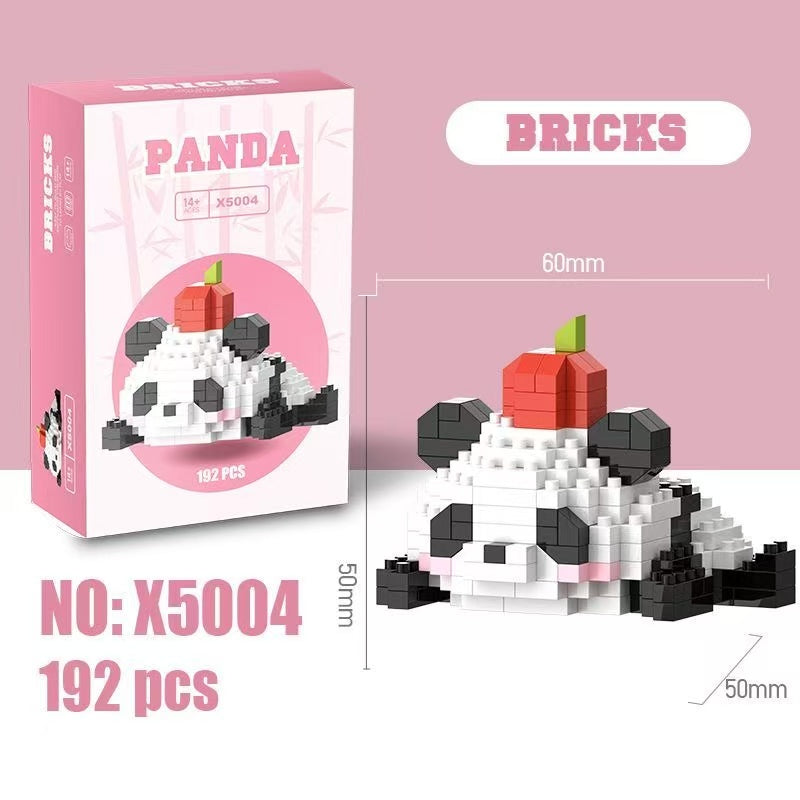 Panda building blocks, micro particles, assembly toys, children's educational toys, boys, girls, gift ornaments