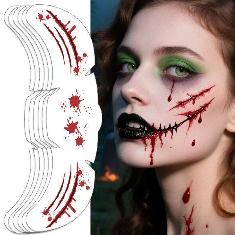 Halloween horror makeup stickers, freckle stickers, disposable temporary face tattoo stickers