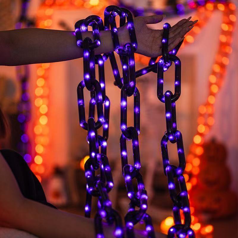Halloween decoration pumpkin lantern luminous simulation chain party dress props children's toys ornaments scene layout