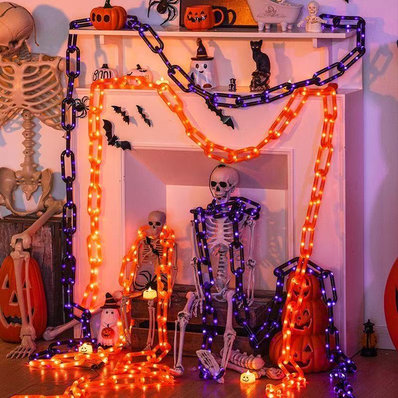 Halloween decoration pumpkin lantern luminous simulation chain party dress props children's toys ornaments scene layout