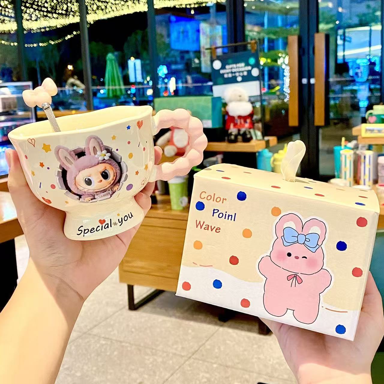 labubu mug ins cup Bubu high-value ceramic girls couple birthday gift water cup souvenir gift