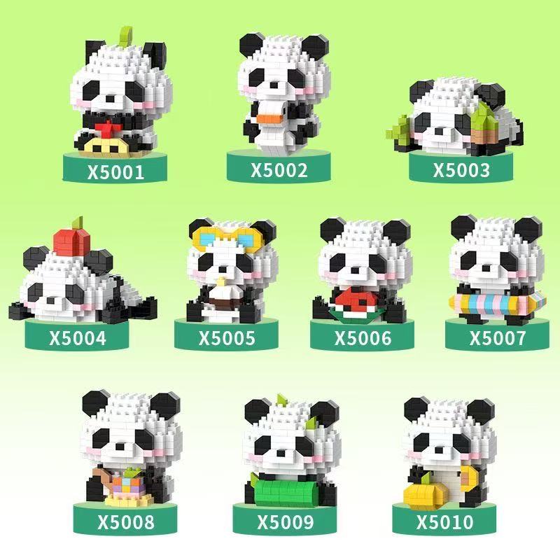 Panda building blocks, micro particles, assembly toys, children's educational toys, boys, girls, gift ornaments