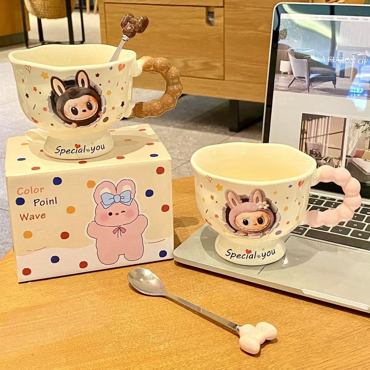 labubu mug ins cup Bubu high-value ceramic girls couple birthday gift water cup souvenir gift