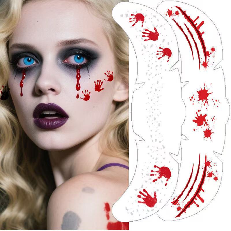 Halloween horror makeup stickers, freckle stickers, disposable temporary face tattoo stickers