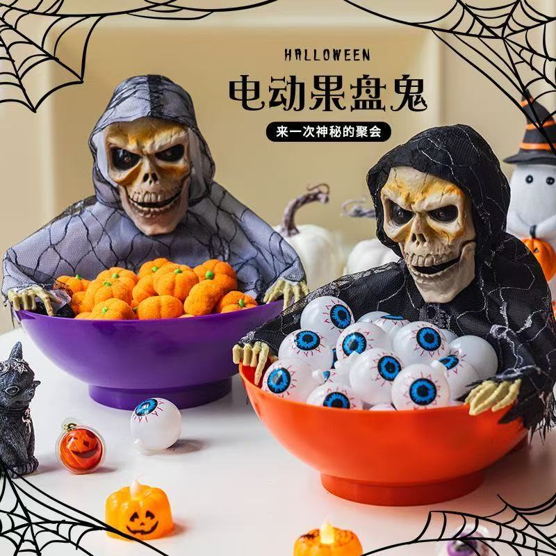 Halloween pumpkin bucket funny candy plate props ornaments event atmosphere decoration bar dress scene layout