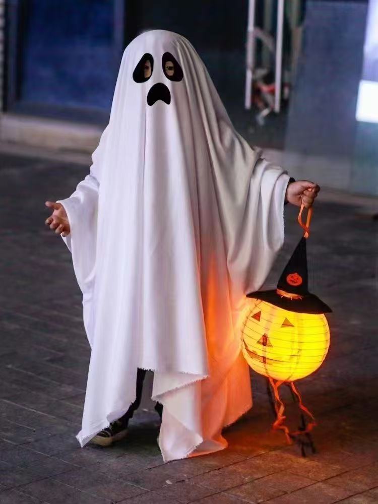 Halloween children's costumes boys and girls horror show costumes props ghost cloak clothes white ghost clothes