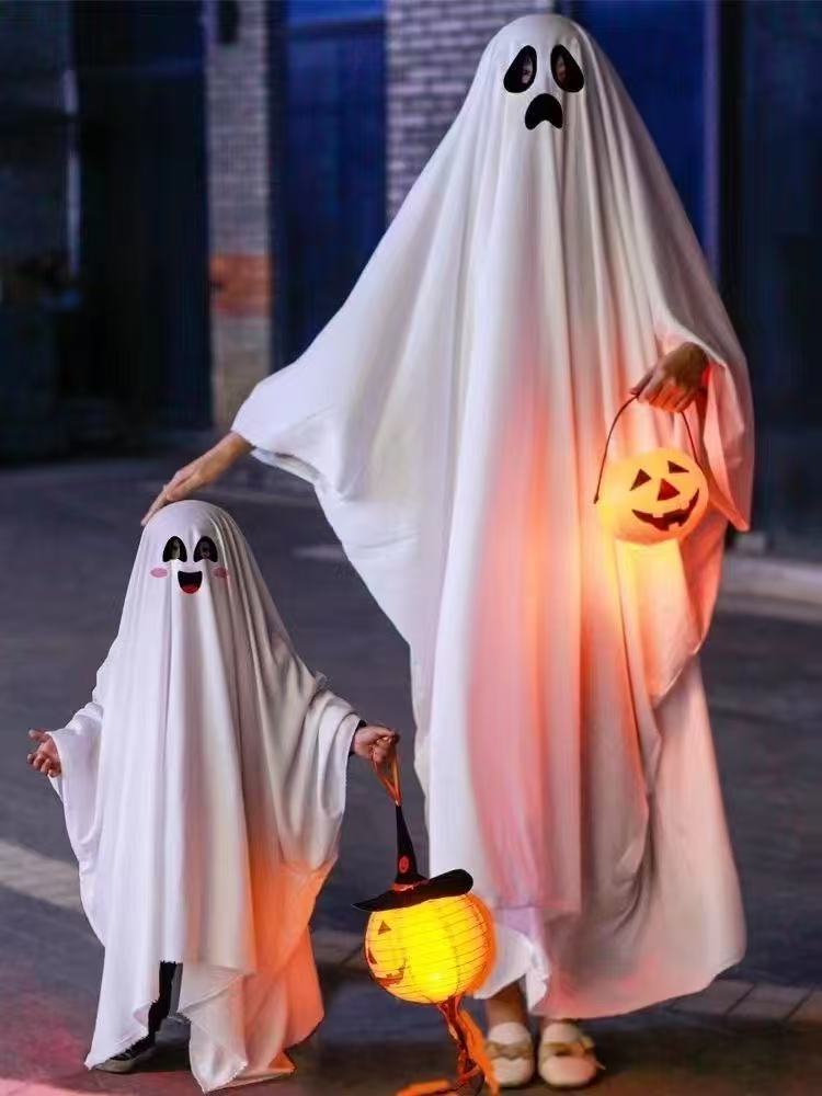 Halloween children's costumes boys and girls horror show costumes props ghost cloak clothes white ghost clothes