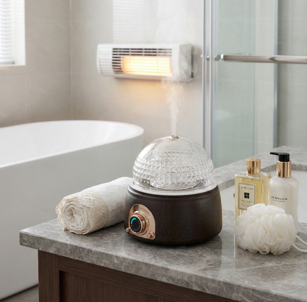 Crystal Ball Aroma Diffuser - Real Wood & Glass with Vintage Knob Control