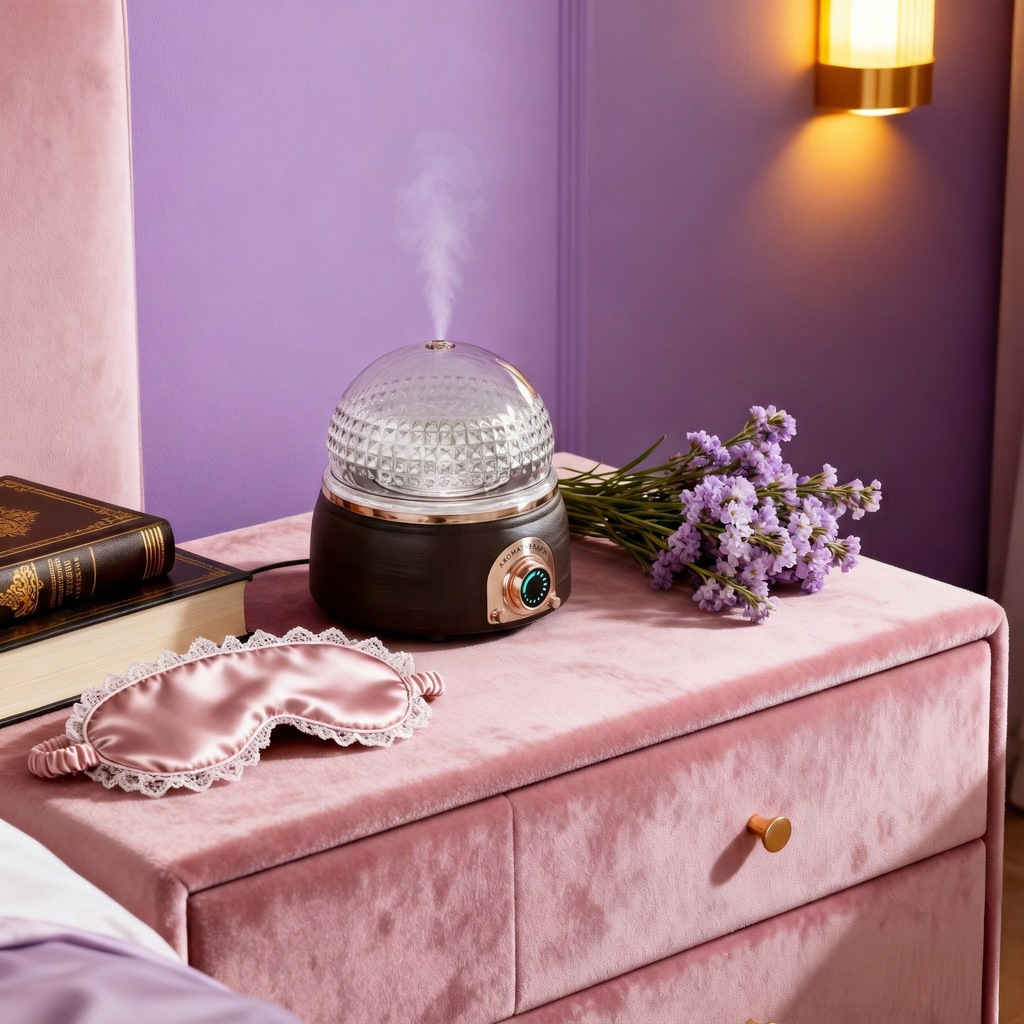 Crystal Ball Aroma Diffuser - Real Wood & Glass with Vintage Knob Control