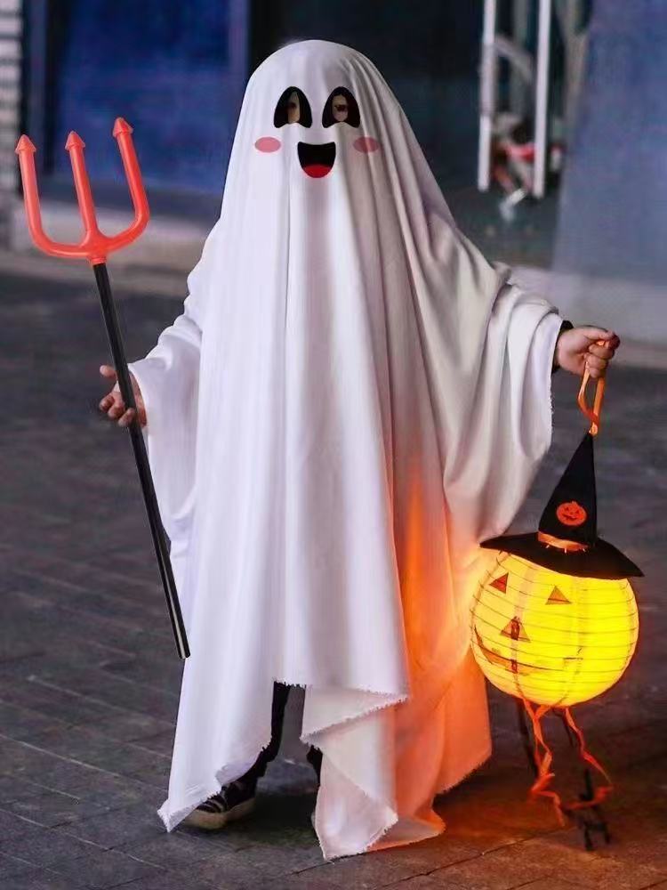 Halloween children's costumes boys and girls horror show costumes props ghost cloak clothes white ghost clothes