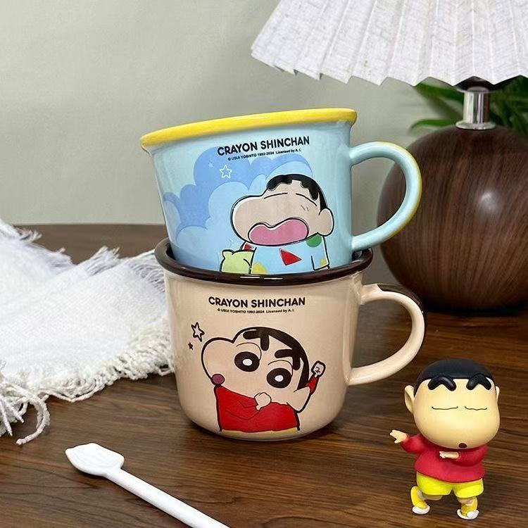 Crayon Shin-chan scale mug ceramic water cup girls cute coffee cup milk cup couple birthday gift home