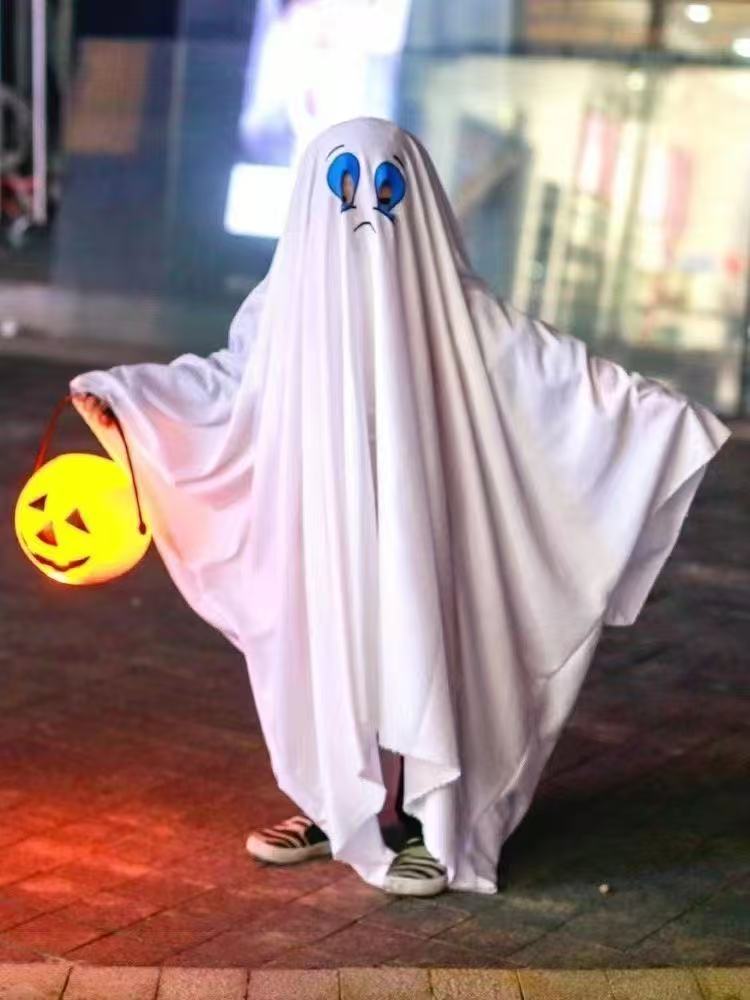 Halloween children's costumes boys and girls horror show costumes props ghost cloak clothes white ghost clothes