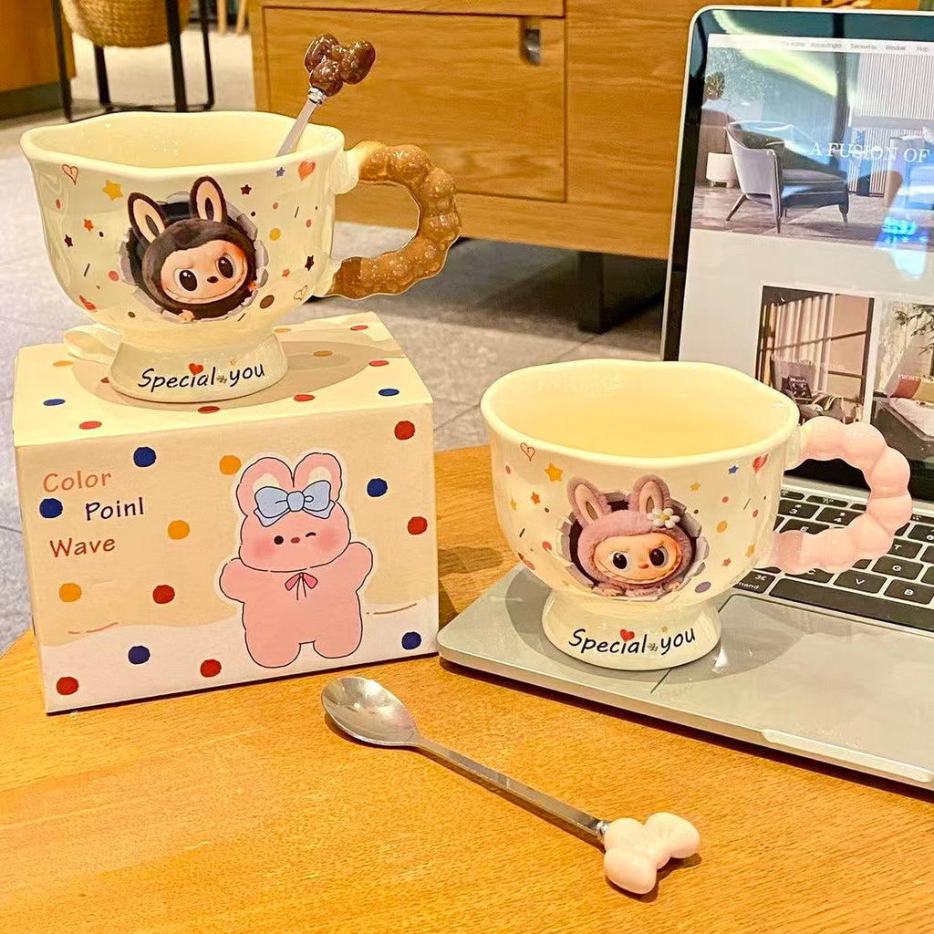 labubu mug ins cup Bubu high-value ceramic girls couple birthday gift water cup souvenir gift